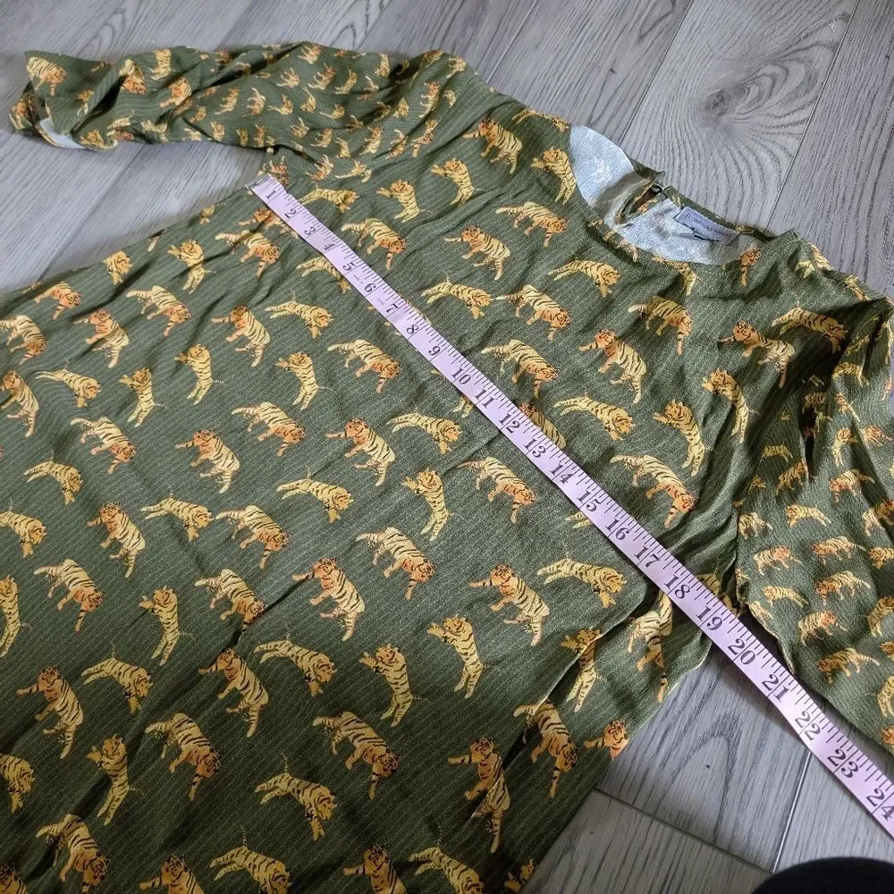 Anthropologie Conditions Apply Luisetta Tiger Print Tunic Dress Size‎ Medium